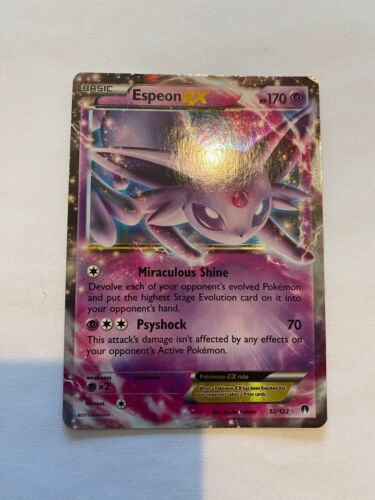 Pokemon TCG Espeon EX Breakpoint 52/112 XY Half Art Holo Card - Foto 1 di 2