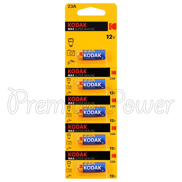 5 x Kodak 23A batteries 12V Max Super Alkaline MN21 A23 8LR932 Alarms