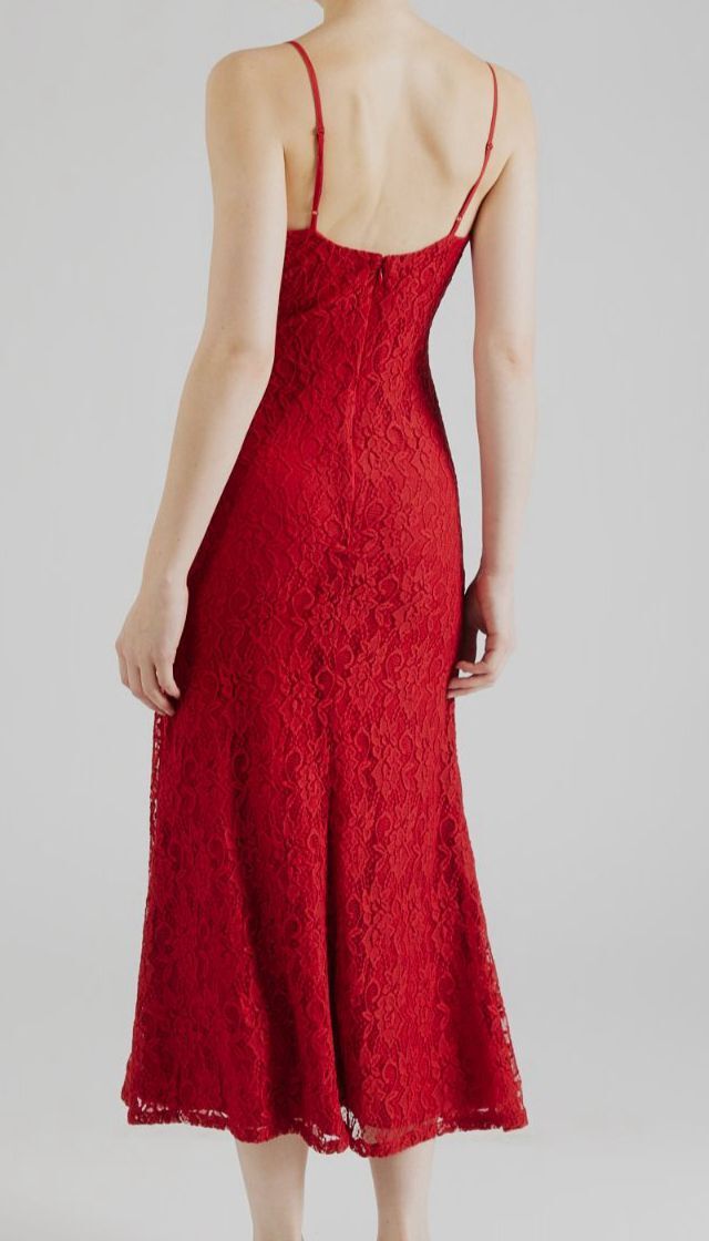 bardot ruby lace midi dress Ruby Lace Midi Dress In Red
