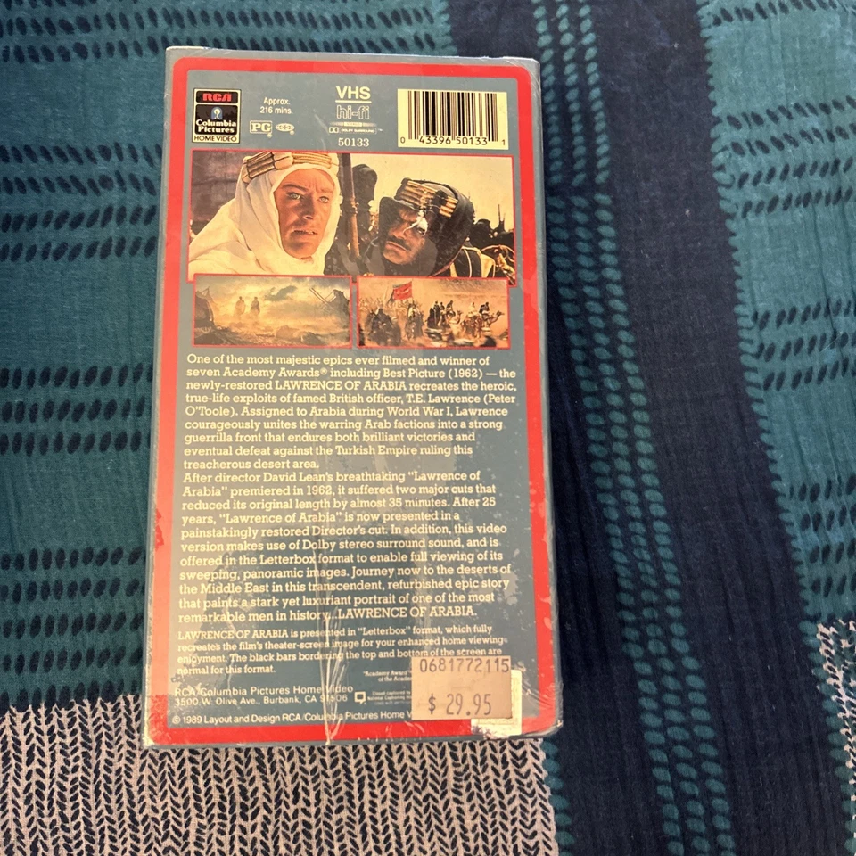 Lawrence of Arabia VHS 2 Tape Directors Cut 1989 Columbia Pictures New Sealed - Image 2 of 4