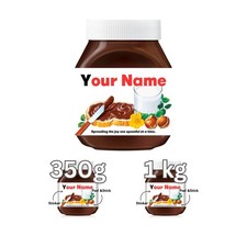Personalised Nutella Jar Sticker Label &ndash; Custom Chocolate Spread Gift Decal
