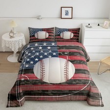 Baseball Bedding Set Baseball Sport Twin Size Comforter Set for Boys Girls Te...