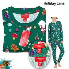 NWT Holiday Lane Women's XS Ornament Cotton Matching Family Pajama Set 100189393