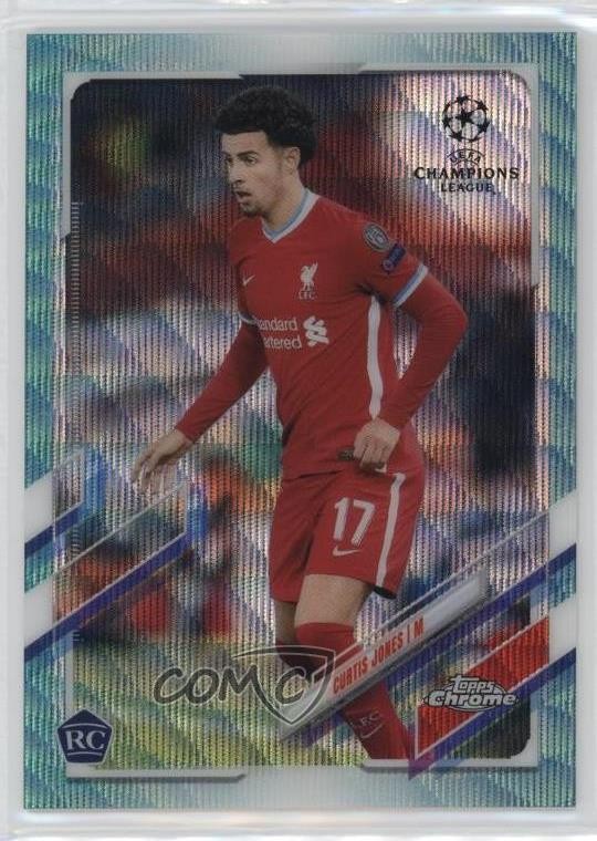 2020 Topps Chrome UCL Aqua Wave Refractor 153/199 Curtis Jones #6 Rookie RC 05q7