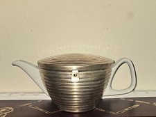 WMF Bauhaus Design Insulated Thermo Tea Pot Beehive Design C1950 Silver Plated