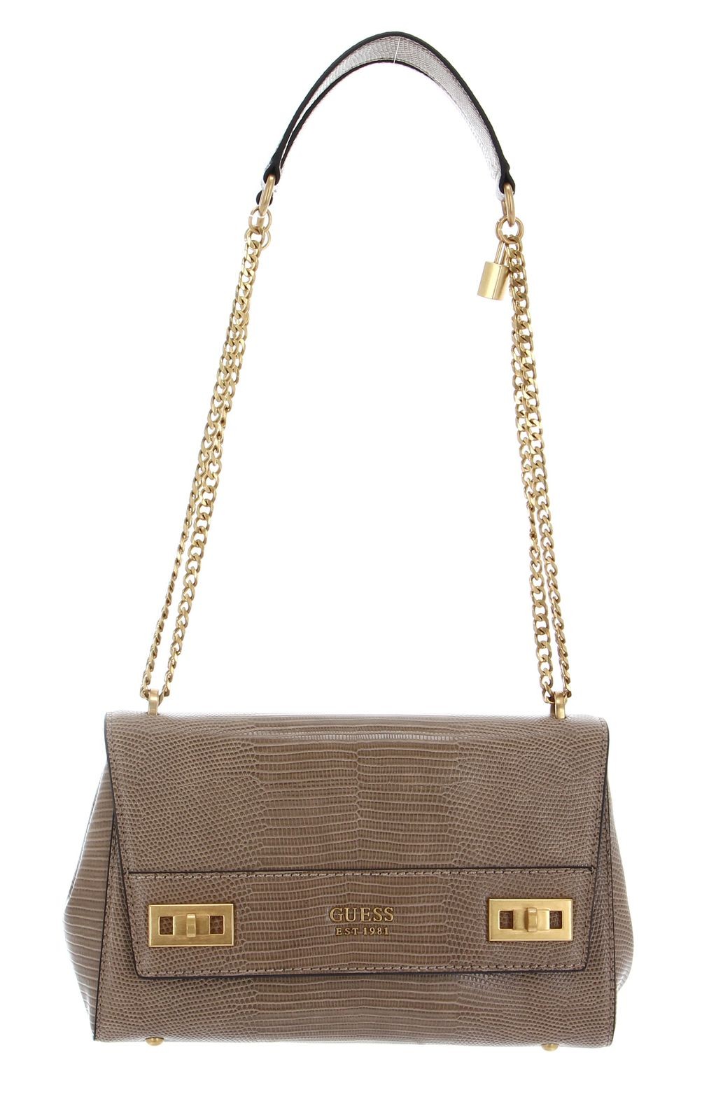 GUESS shoulder bag Katey Flap Shoulder Bag Dark Taupe