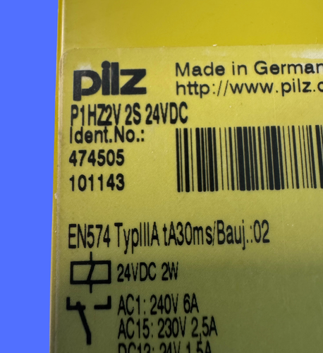 PILZ Sichereitsrelais P1HZ2V 2S 24VDC (474505) neuwertig - Bild 3 von 7