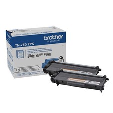 Brother Genuine High-Yield Black Toner Cartridge Twin Pack TN750 2PK TN7502PK