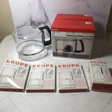 Krups Compact Aroma 12 Cup Glass Carafe F035 + Filters Charcoal Water NaturActiv