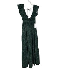 NWT Reformation Fairfield Green Floral Cotton Maxi Dress Size 0 retail $398