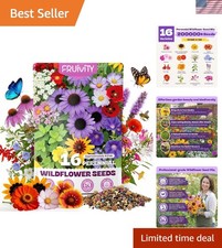200,000+ Wildflower Seeds Bulk 4oz – 16 Varieties Perennial & Annual Mix, Att... 91.96 per gallon