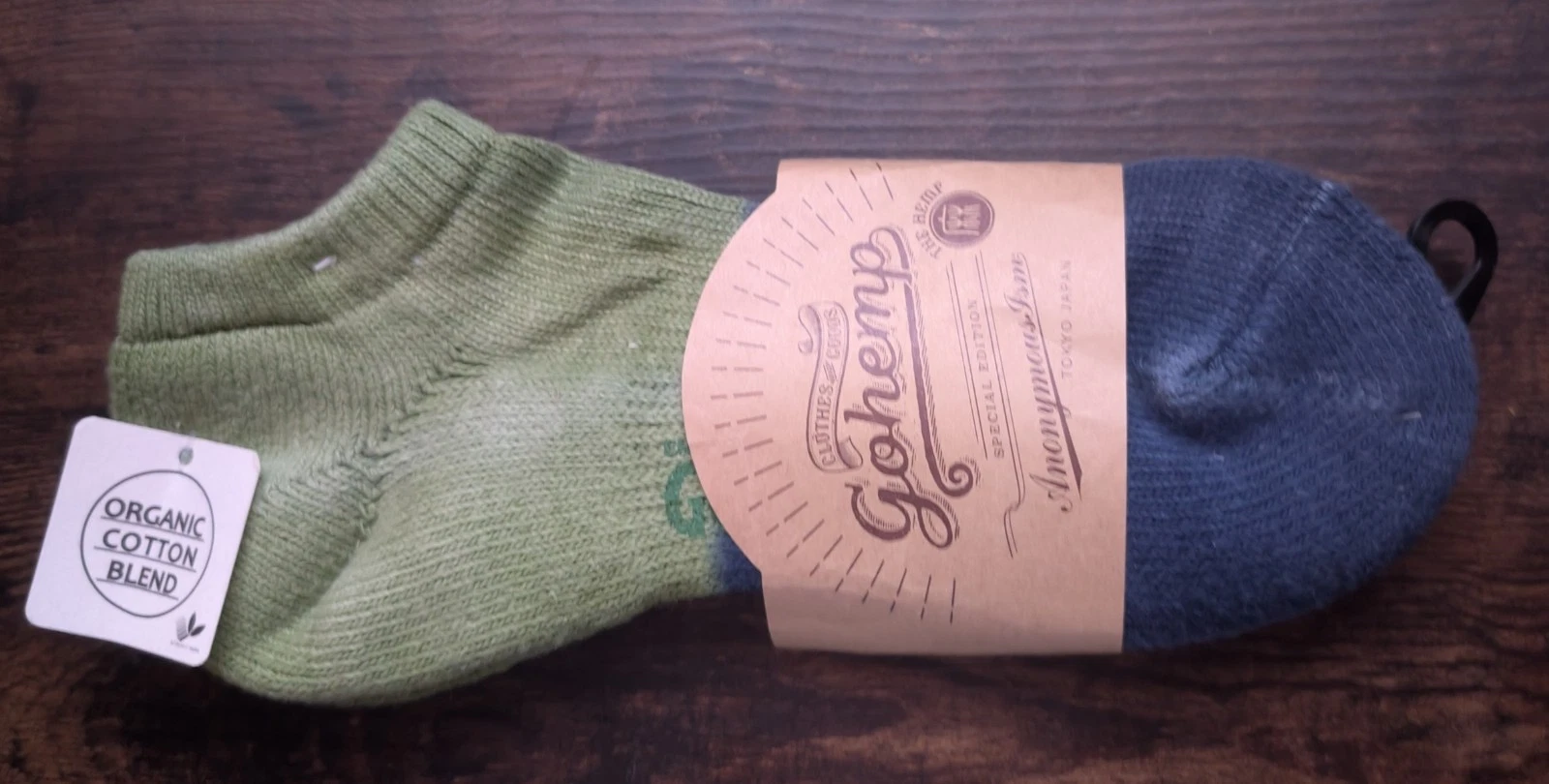 BNWT Anonymous Ism Go Hemp OC Dye Pile Ankle Sock Large UK 9-11 Made in Japan