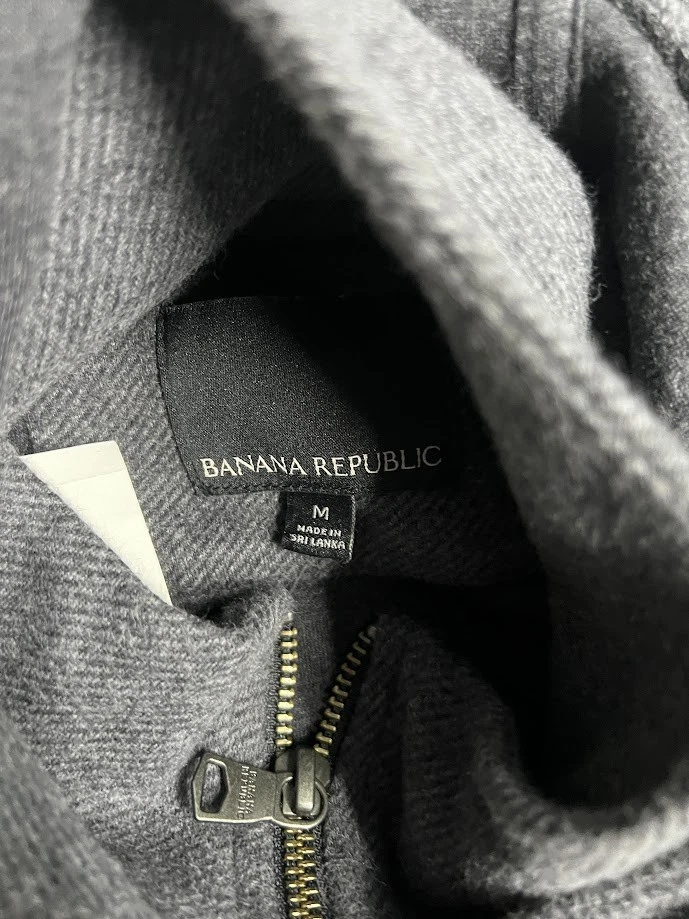 Banana Republic Men’s Gray Zip Up Hoodie Sweatshirt Jacket Size Medium - Image 3 of 4
