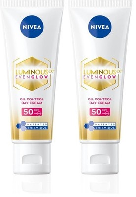2X NIVEA Luminous Even Glow Oil Control Day Cream SPF50 40ml (Pack of 1) F/SHIP