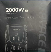 Tryace 2000W Travel adapter with Dual USB Ports