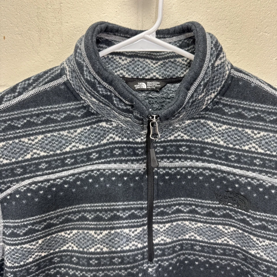 The North Face 1/4 Zip Fleece Jacket Fair Isle Aztec Mens 2XL Tsillan Sweater - Image 3 of 4