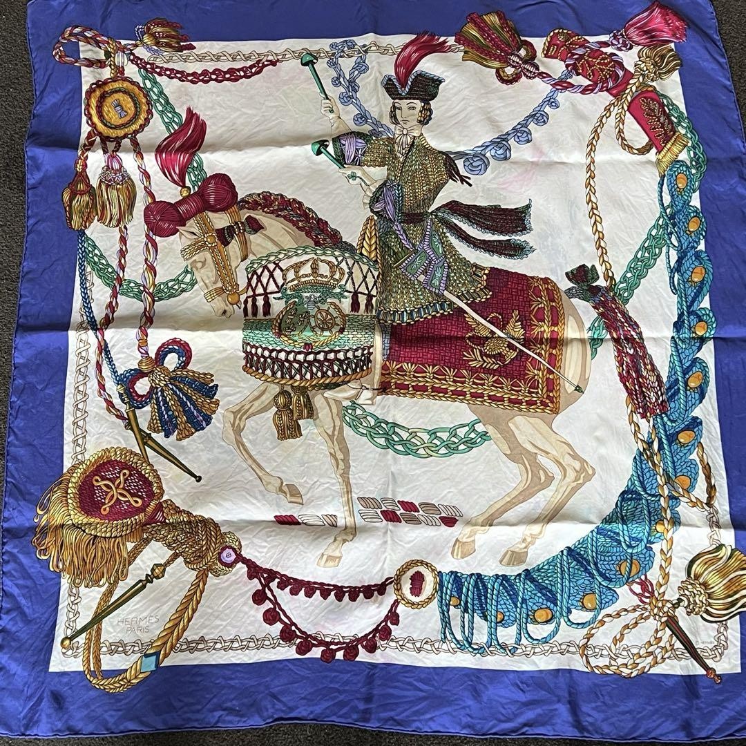 Hermes Carre 90 Timpani Silk Scarf 89cm x 89cm Japanese Import