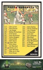 1961 Topps : Copyright symbol  #189 3rd Series Checklist: 177-264 -
