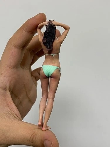 Figura in miniatura scena oggetti di scena 1/18 verde bikini bellezza ragazza diorama scultura resina - Foto 6 di 20