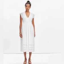 Madewell | White Eyelet Nightbreeze Midi Dress Size 0 Family Pics Wedding Bridal