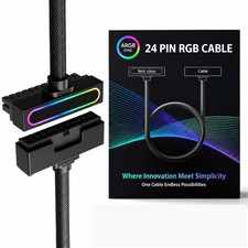 24Pin Motherboard Power Extension Cable  ARGB 90-Degree Design for PC Builds