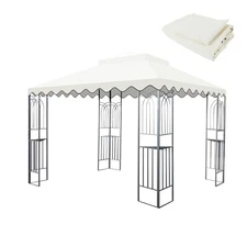 Canopy Replacement Top,Outdoor Gazebo Replacement Canopy with Double Tiered Roof