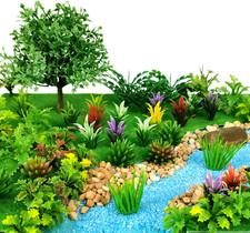 91-Piece Miniature Model Trees for Train Scenery, Fairy Gardens, and Dioramas