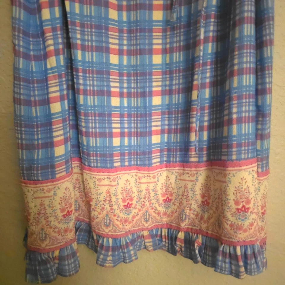 Anthropologie 格子连衣裙,尺寸 M Ruffles Cottagecore Coquette Grandmacore — 第 4/4 张图片