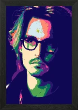 Johnny Depp in popart Framed Wall Art Poster Canvas Print Picture
