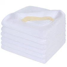 SINLAND Microfiber Facial Cloths Fast Drying Washcloth 12inch x 12inch White ...