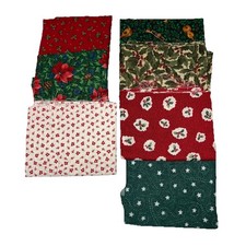 Quilt Craft Fabric Remnants Variety Holiday Christmas See Photos READ