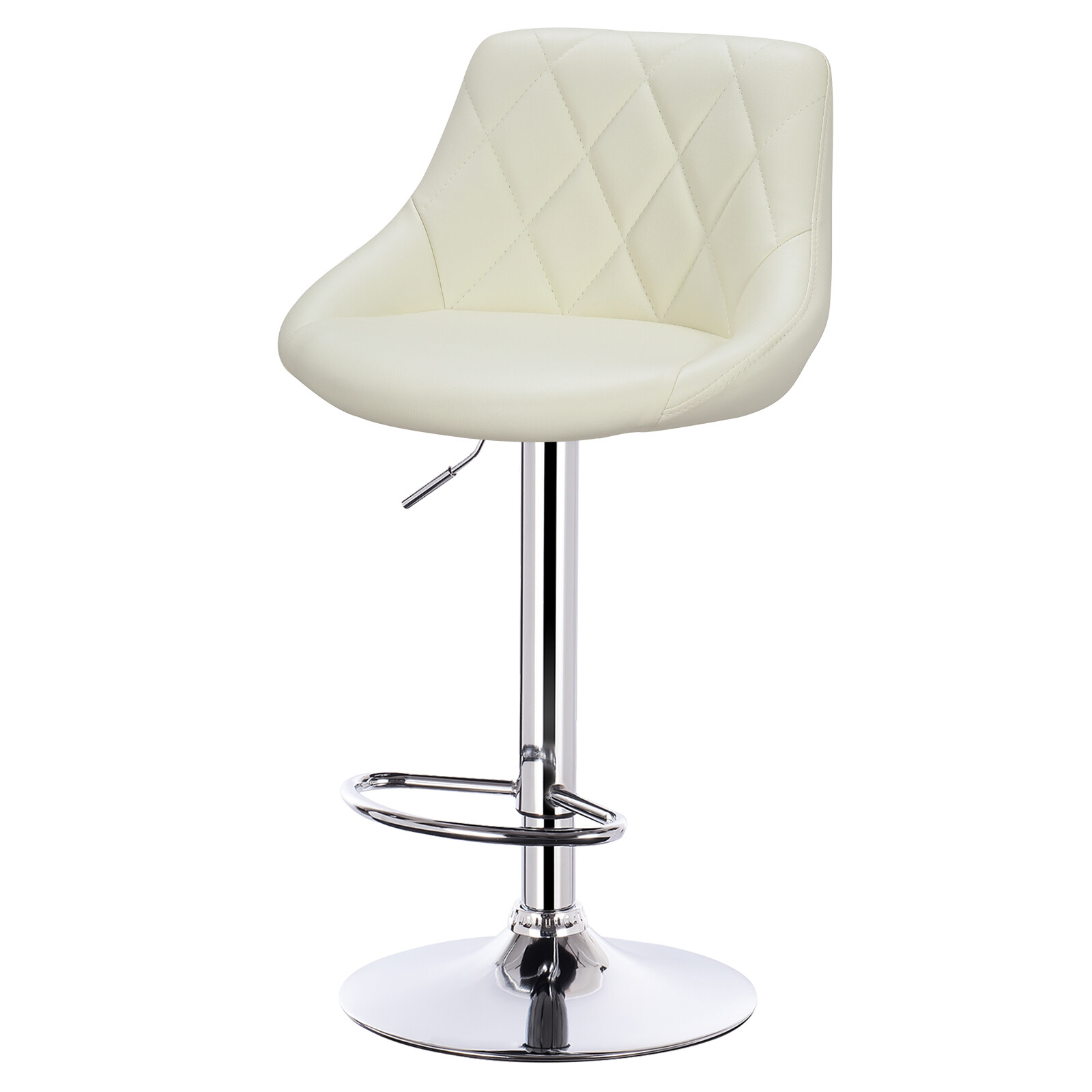 1/2x Breakfast Bar Stool Faux Leather Swivel Gas Lift Chair Dining Room