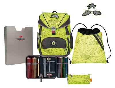 DerDieDas ErgoFlex Superflash Neon Schulranzenset 5-teilig Neon Fighter
