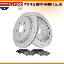 Rear Disc Brake Rotors Ceramic Pads Set for Cadillac CTS Chevy Camaro