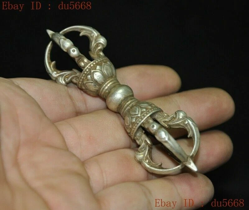 Estatua amuleto de plata budista tibetano - Foto 4 de 4