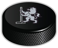 Los Angeles Kings Mascot NHL Logo Hockey Puck Car Bumper Sticker- 3'',5'' or 6''