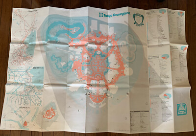 Tokyo Disneyland 1983 Old map poster Vintage Japan Limited Extra