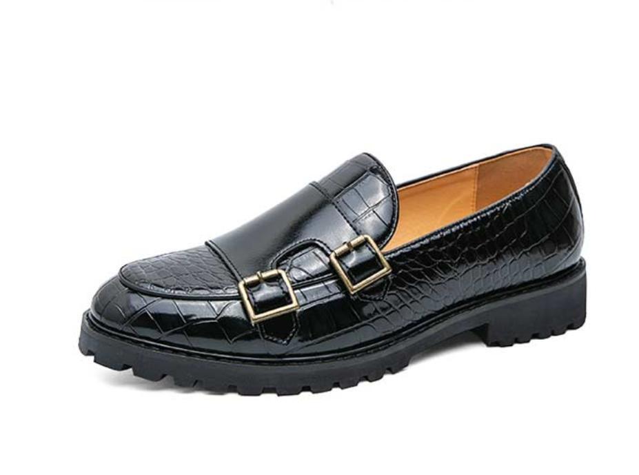 Punkandyo 手袋 fti Punk 2008 Men's Punk Splicing Shoes Slip On Casual Round Toe Buckle