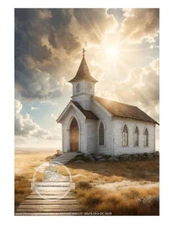 Prairie Church | A3 Rice Paper | Paper for Decoupage | Pentart