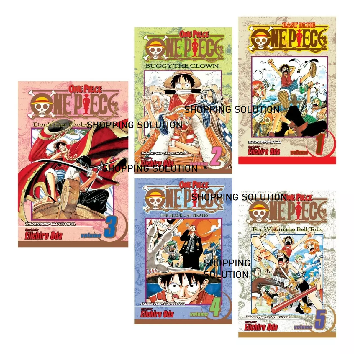 One Piece Manga Set 1 Vol 1-5 East Blue and Baroque Works English Viz Media