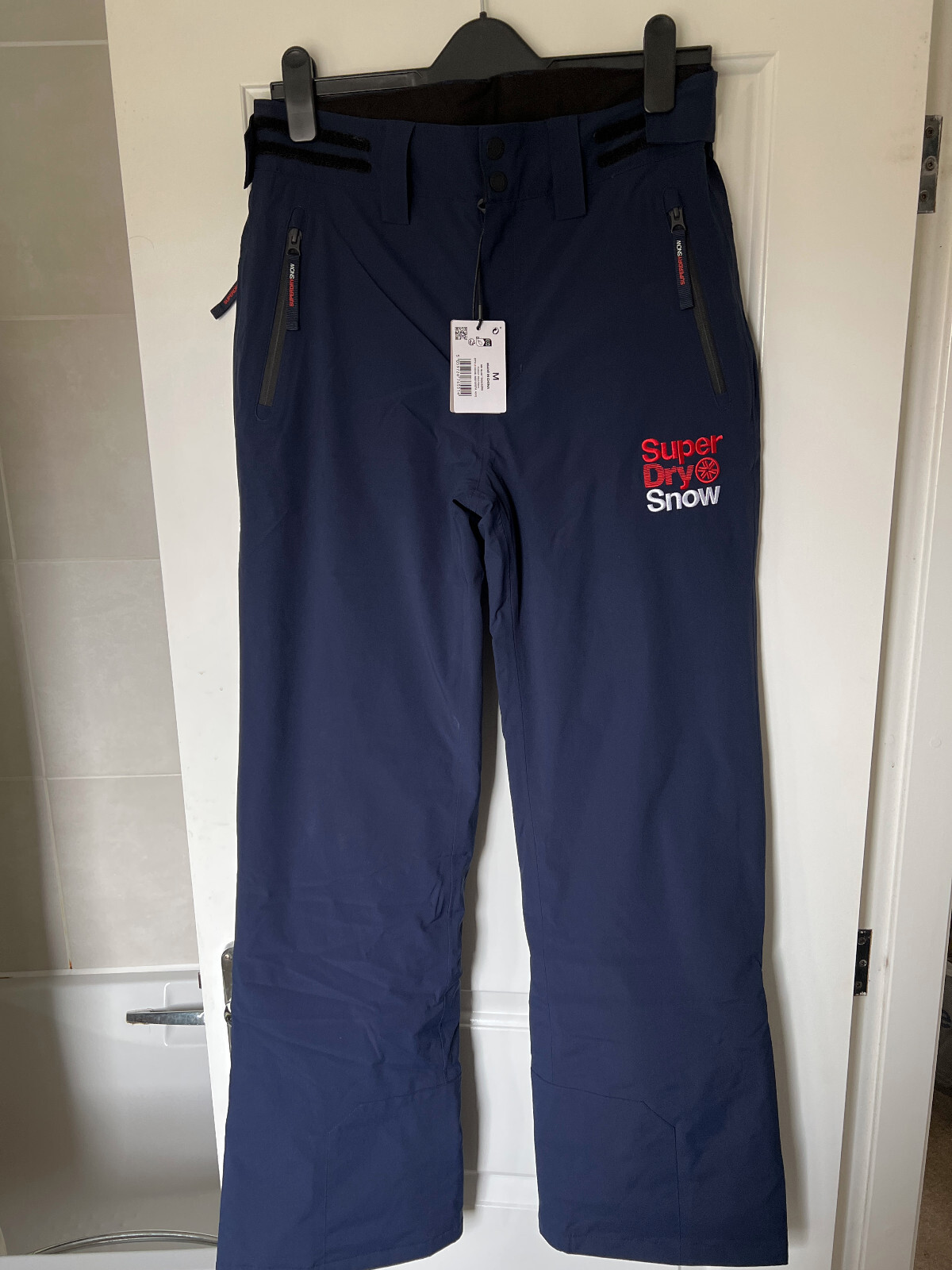 SUPERDRY Slim Snow Ski Softshell Pants for Snowboarding Size M Navy RRP £150