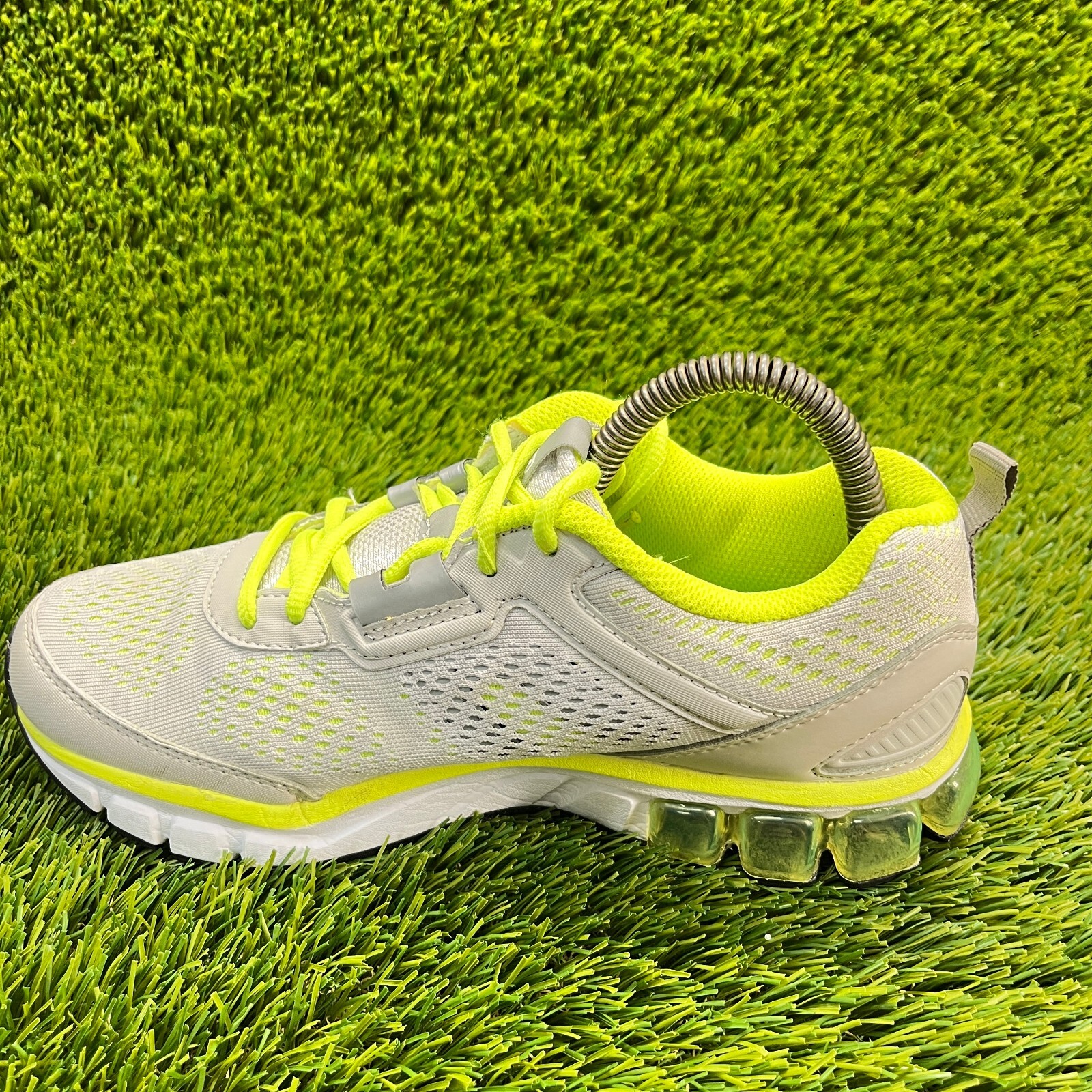 Reebok Fitframe Womens Size 6.5 Gray Volt Walking Running Shoes Sneakers thumbnail 2