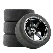 1/10 Scale Sponge Tires and Wheel Rims with 3mm Offset and 12mm Hex fit RC HSP