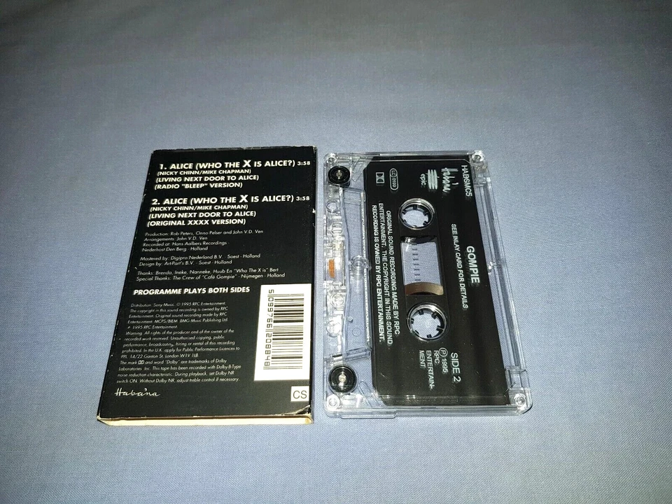 GOMPIE ALICE, WHO THE X IS ALICE CASSETTE  TAPE SINGLE - Image 2 of 2