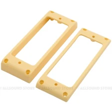 Mini Humbucker Tapered/Slanted Mounting Rings, Flat, Neck & Bridge Set - CREAM