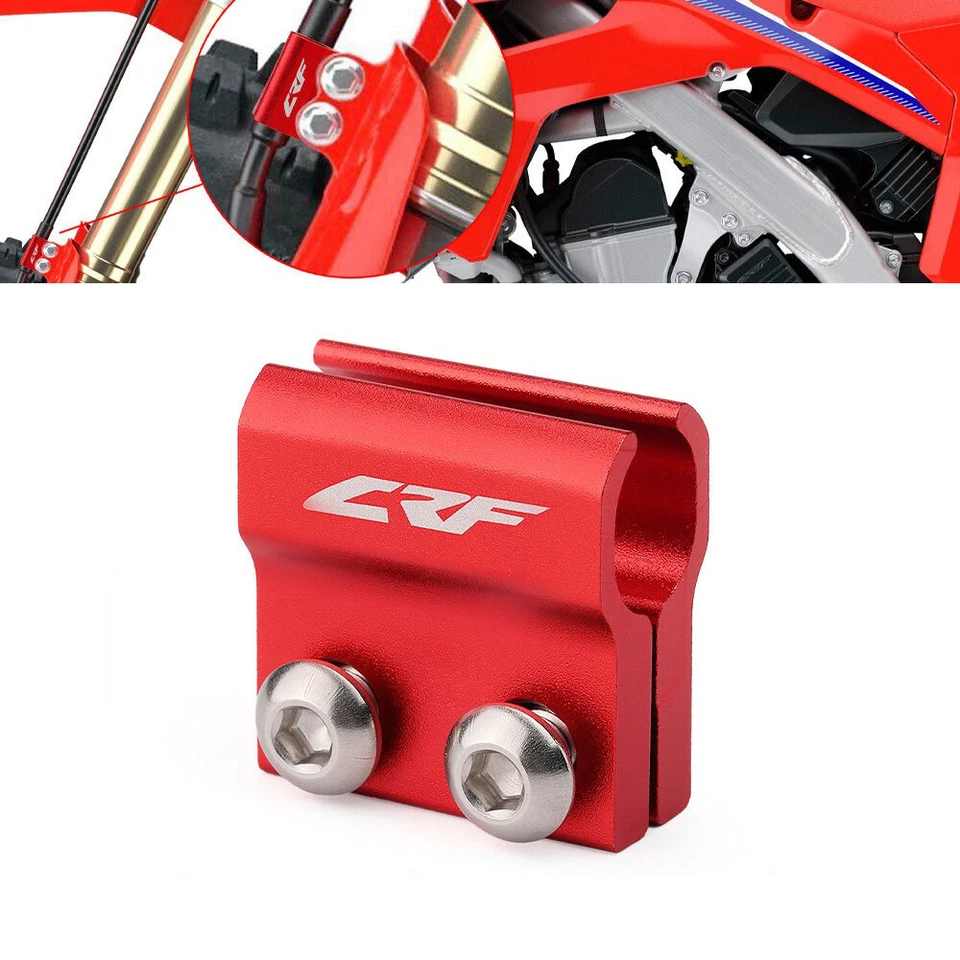 Soporte de abrazadera de horquilla de manguera de línea de freno delantero para HONDA CR85R CR125R CR250R CR500R Foto 2 de 4
