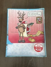 Vintage Box Of Humorous Christmas, Sealed New, 18 Cards & Envelopes, Funny 