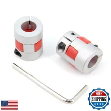 Zeberoxyz 2PCS 10mm to 10mm Aluminium Plum Flexible Shaft Coupling Diameter 2