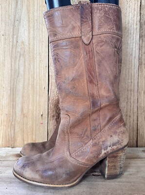 TIMBERLAND DISTRESS LEATHER BOOTS SIZE 7.5 Timberland Ortholite Distressed Brown Short Boots Women main image 3