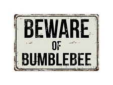 188VS Beware Of Bumblebee 8 "x 12" Vintage Aluminum Retro Metal Sign